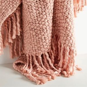 West Elm Handcrafted Solid Basketweave Throw In Rosette NWT
